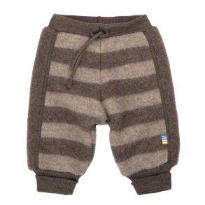 Joha - bukser i soft merino uld - Brun og lyserbrun stribe