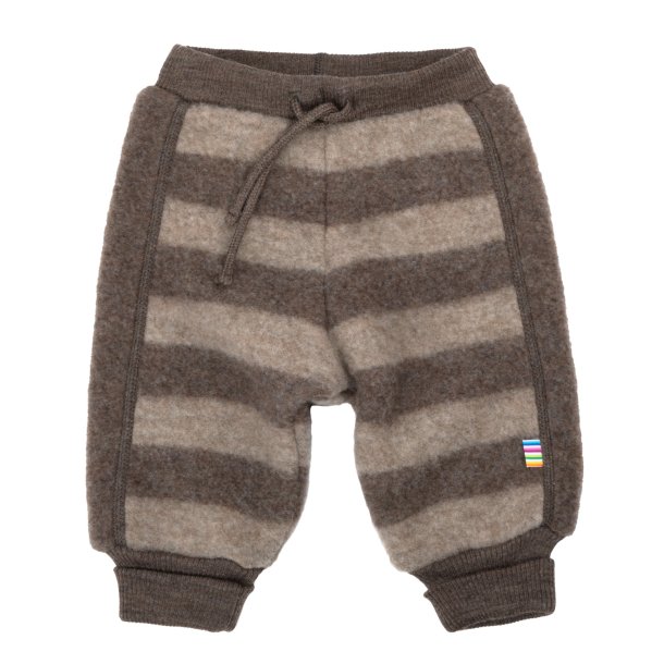 Joha - bukser i soft merino uld - Brun og lyserbrun stribe