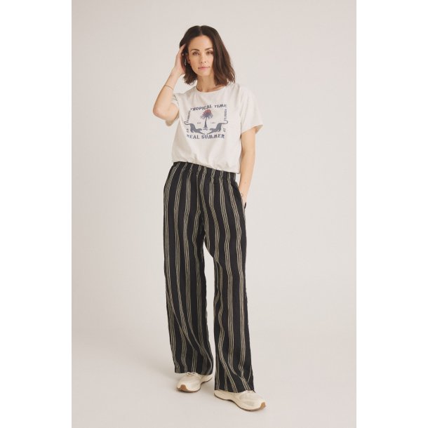 Luxzuz // One Two  - Elizeba Pant - sort med stribe