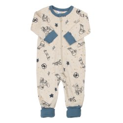 Joha - Natdragt 2in1 Beige med skatermnster i bl