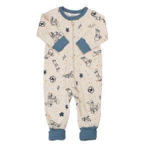 Joha - Natdragt 2in1 Beige med skatermnster i bl