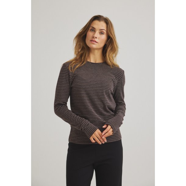 Luxzuz // One Two - Amazig Stripe T-shirt - Chocolate plum