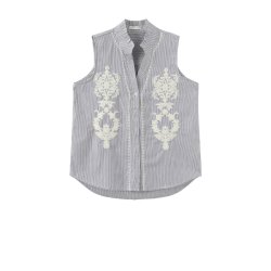 Luxzuz // One Two - Aleksandrine top - Sort stribet