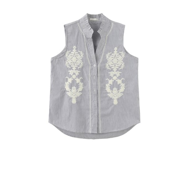 Luxzuz // One Two - Aleksandrine top - Sort stribet