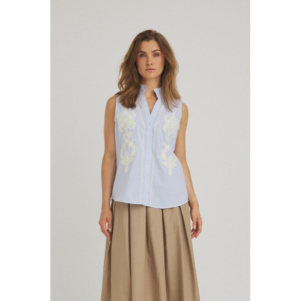  For Love &amp; Luxzuz - Aleksandrine top - bl� stribet