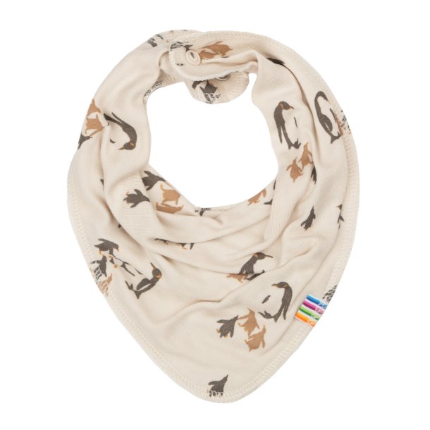  Joha  - scarf / bib - Beige med pingviner