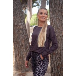 Libert - Alma LS Top Dark chokolade - Fleece 