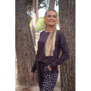 Libert - Alma LS Top Dark chokolade - Fleece 