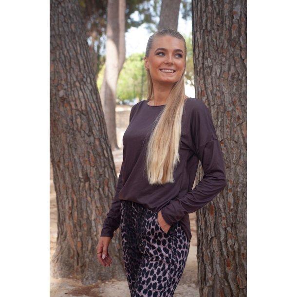 Libert - Alma LS Top Dark chokolade - Fleece 
