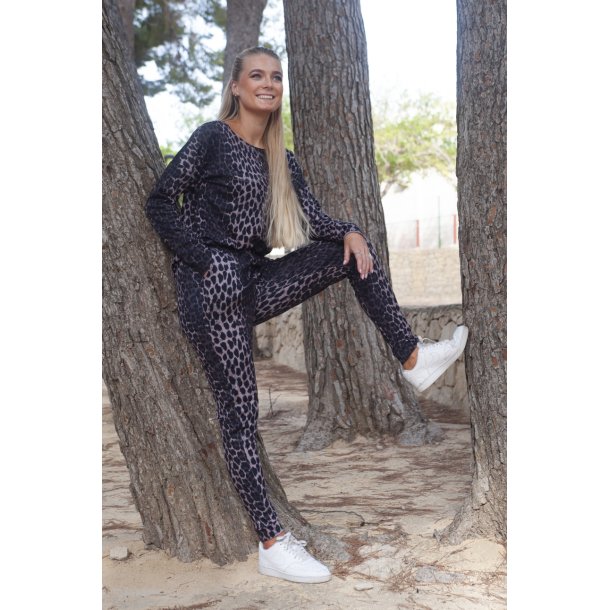Libert - Alma pants fleece - Dark lux leo