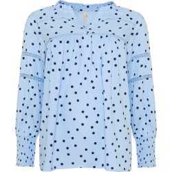 Ofelia - Ditte bluse - Lysebl� med prikker
