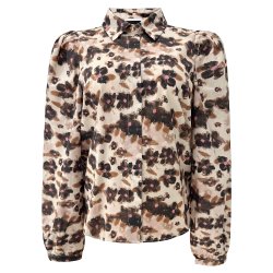 Libert - Flora LS blouse -  Brown black flower