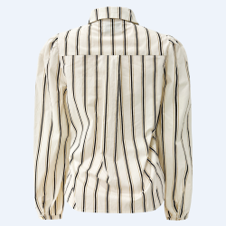 Libert - Flora LS blouse -  Ivory black stripe