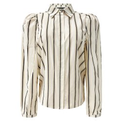 Libert - Flora LS blouse -  Ivory black stripe