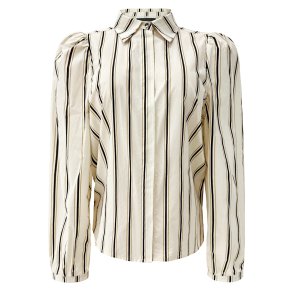 Libert - Flora LS blouse -  Ivory black stripe