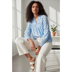 Ofelia - Ditte bluse - Lysebl� med prikker