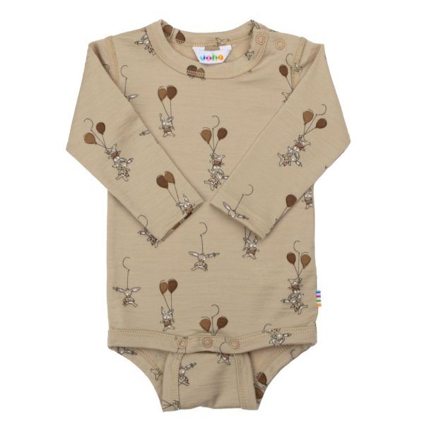 Joha - bodystocking med langt rme i uld - Beige