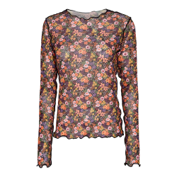 Libert - MESH Top Orange/Black Flowers
