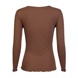 Libert - Natalia Round Neck Blouse - Brown