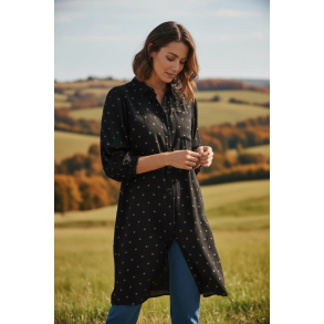 Ofelia - Fira tunika - Sort med latt bomber