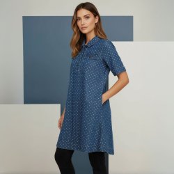 Ofelia - Dana tunika - Jeans med prikker