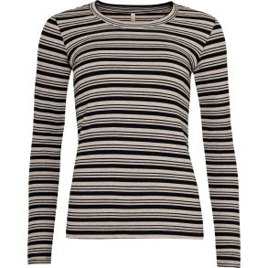 Ofelia - Sisa bluse - Sort / beige stribet