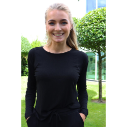 Libert - Natalia Round Neck Blouse Black