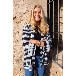 Libert Tine Tye Dye Kimono -  Black blue Tie Dye 