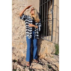 Libert Tine Tye Dye Kimono -  Black blue Tie Dye 