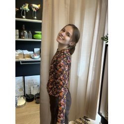 Libert - MESH Top Orange/Black Flowers