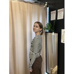 Libert - Natalia Round Neck Blouse Black/Creme Stripe