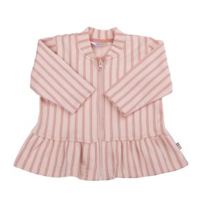 Joha - pinafore jakke - lyserd med kontraststibe